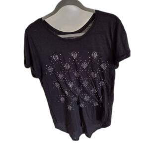 Silver Studded Black Shirt Sz M (7/9)